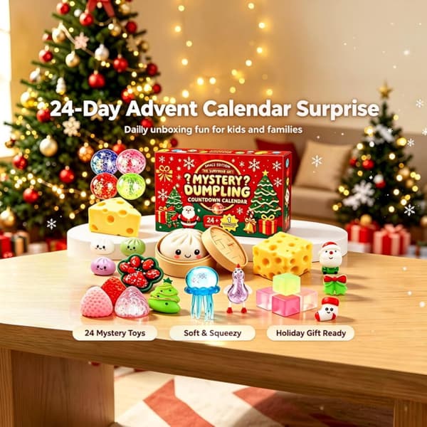 2026 Julklappar med klämbollar Adventskalender, Nedräkningspresent 24 dagar
