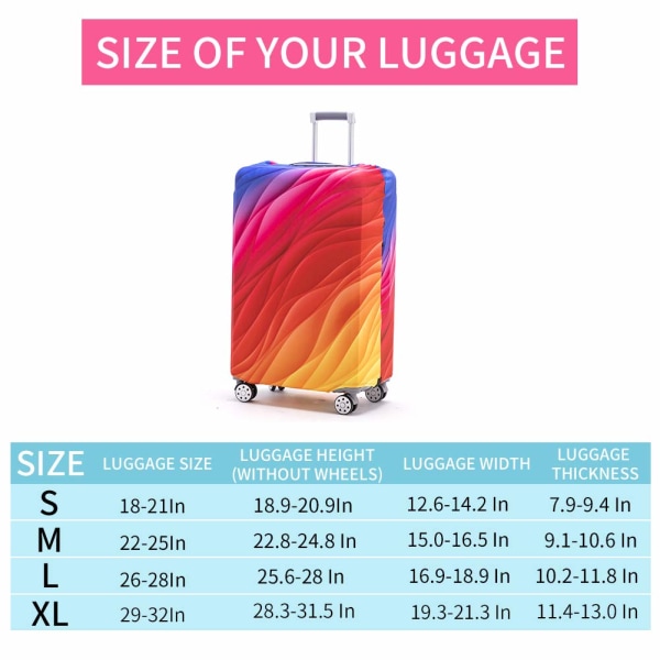 Bagasjedeksel Vaskbart koffertbeskytter Anti-ripe Koffertdeksel Passer 18-32 tommers bagasje (rød stripe, XL)
