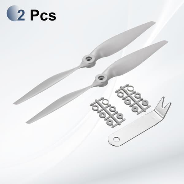 MECCANIXITY 11x5.5 tommer RC propeller, 2-bladede propeller, grå højhastighedspropel med adapterringe og propel-nøgle til RC 2 11" x 5.5" 2