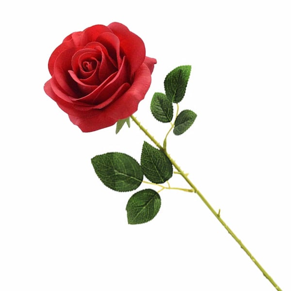 Tekokukat, silkkiruusu Punainen väärennetty ruusu ikuiset kukat yksivarsiset lahjapaperit punaiset ruusukukat