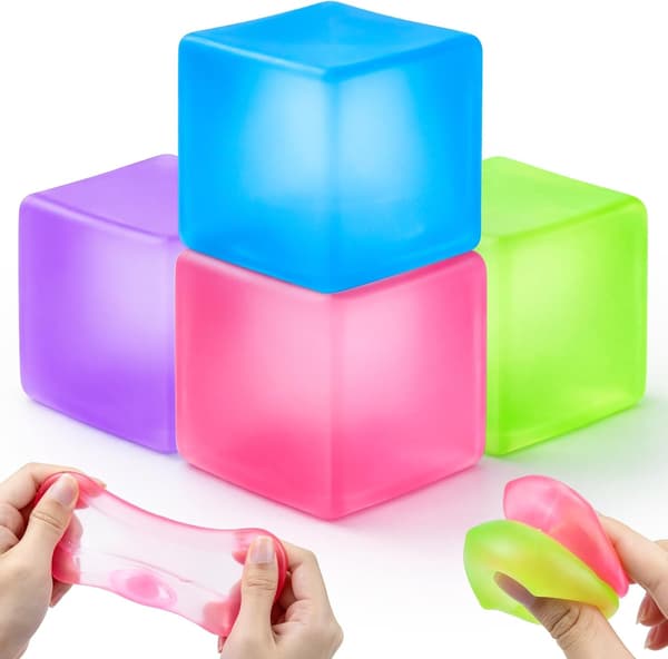 4-pak Squishy terninger, isterning Squishy langsomt stigende stress terninger, sensorisk fidget legetøj til angstlindring, stressbolde og Squishy terninger til 4pc