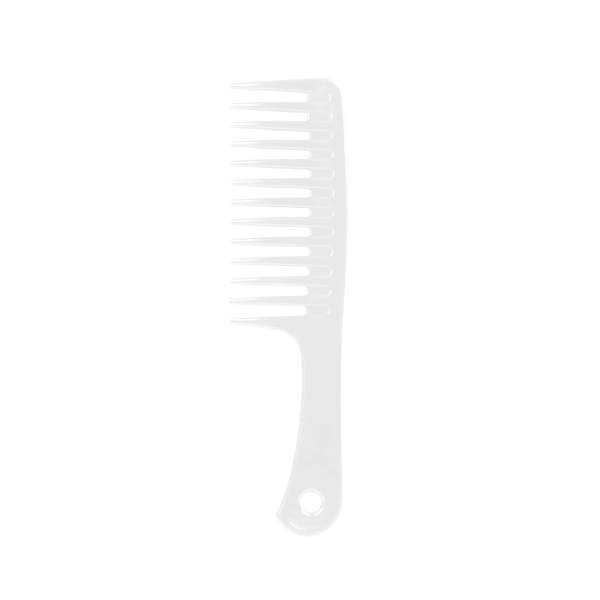 Bred tandkam för lockigt hår, långt hår, vått hår, löskammare, paddla hårkam (vit)