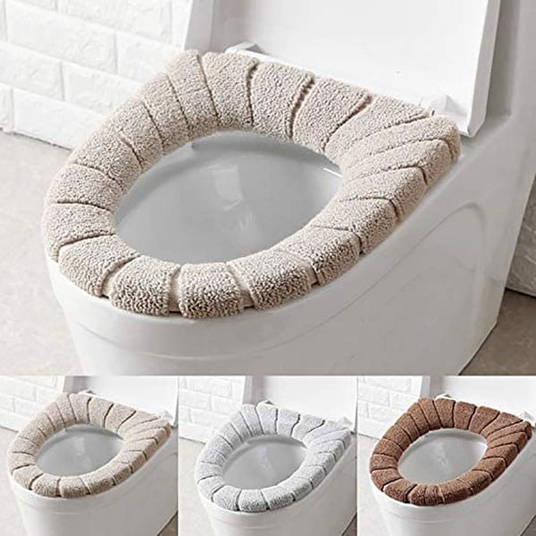 Toalettpute Universal toalett myk setepute kan vaskes, varm, myk, tykk, myk，2-delt sett (espresso)