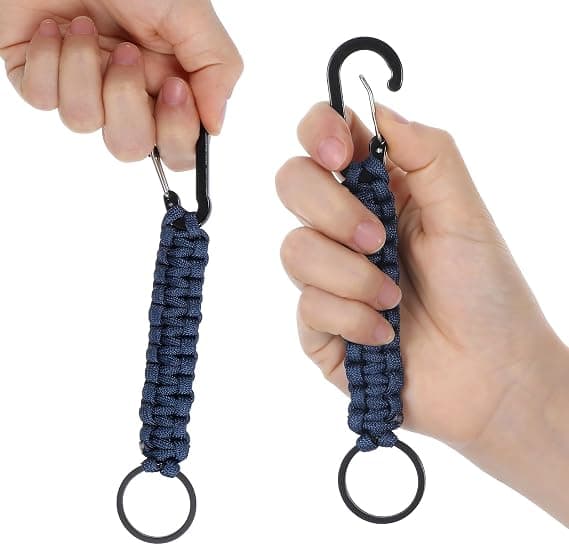 2 stk. nøgleringsholder kraftige clips nøglering med ring (rød, blå)