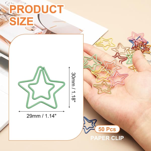 50 stk. papirclips, stjerne papirclips små søde planlægger bogmærker, 29 mm, grøn green