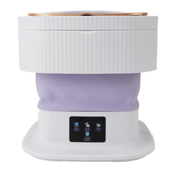 Bærbar vaskemaskin 11,5L 3 moduser LCD sammenleggbar lilla 100-240V