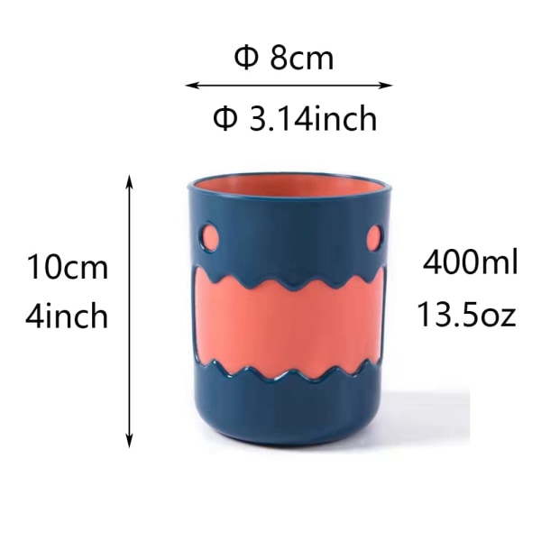 Tegneseriemonster Tofarget tannbørsteglass for baderom Tegneserieglass for hjemmebruk.(Blå oransje og rød grønn)