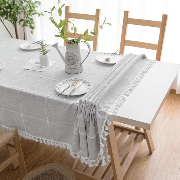 1 st rektangulär duk i bomullslinne, vattenavvisande 140x178cm | tyg Passar, Passar 4-6 sitsiga matbord