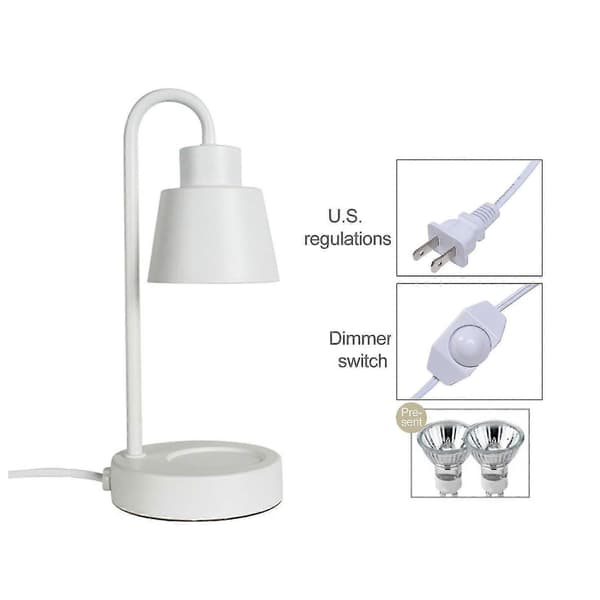 Aromaterapi Smeltende Vokslampe Dæmpbar Natlampe Bord Stearinlysvarmer Hvid 110v White