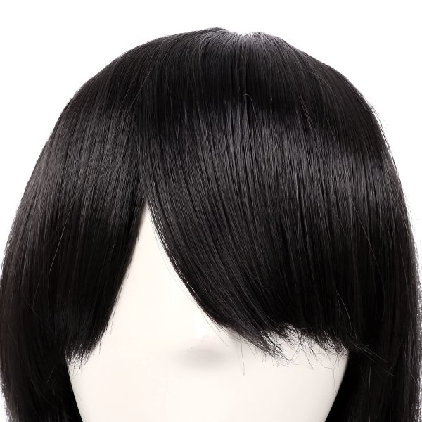 28" 70 cm lange krøllete håravslutninger Cosplay-parykk (svart)