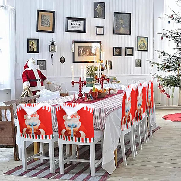 Julstolsöverdrag Julstolsöverdrag Julstolsöverdrag Julmatstolsöverdrag För Julfest Dekoration Hem,Kök Santa Claus