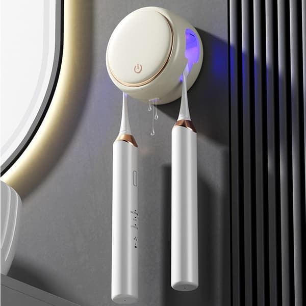 Smart UV tannbørstesterilisatorholder - Veggmontert elektrisk tannbørstedesinfeksjonsboks hvit