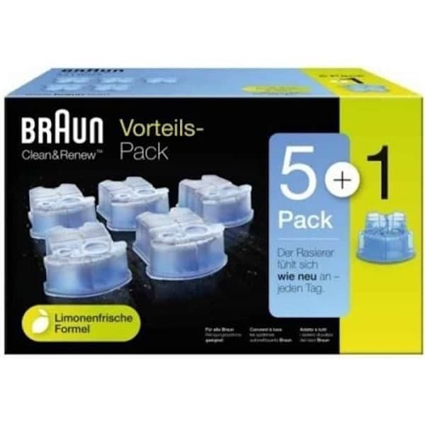 Braun Clean & Renew CCR Rengöringspatroner 5+1-pack -FO-