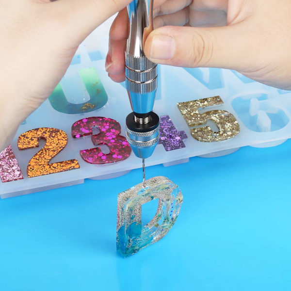 Pin Vise for Resin Casting Molds, Steel Hand Drill, Resin Drill with 10 PCS Drill Bit, Precision Hand Drill Tools for Epoxy Resin Arts Crafts, DIY