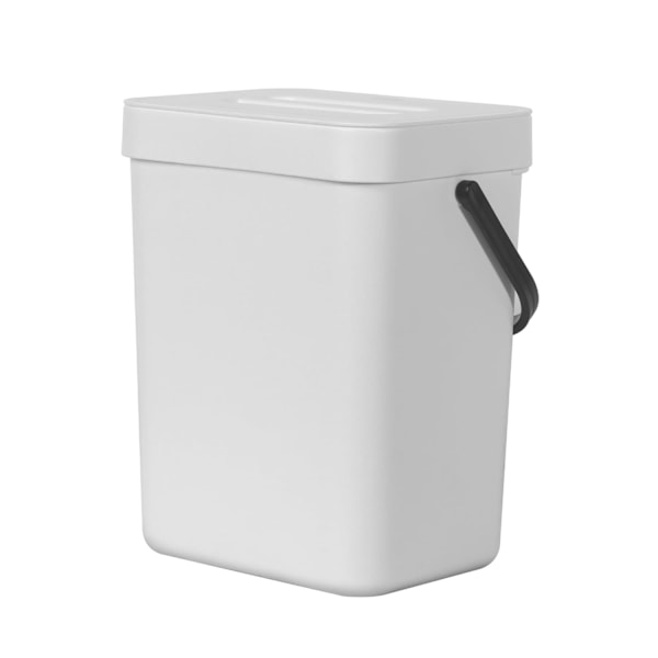 Mini Wall-Mounted Trash Can with Lid, 0.79 Gal / 3L Small Hanging Trash Can for Kitchen (White)