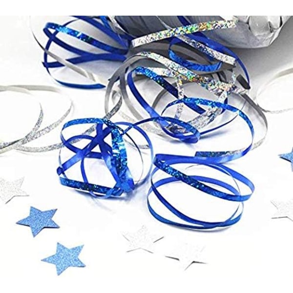 500 yards blått krøllete krøllebånd skinnende metallisk ballongstrengrull gaveinnpakningsbånd til festfestivalen Kunsthåndverksdekor
