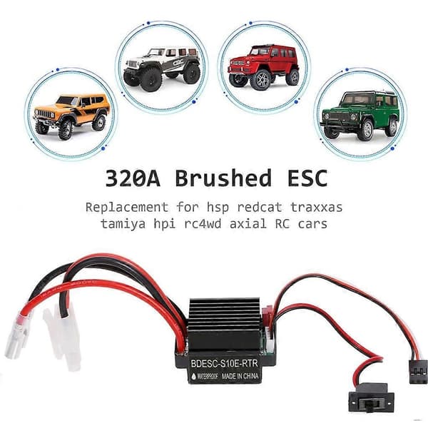 Elektronisk hastighetskontroller 320A RC ESC 2S 3S reservedeler til fjernkontrollbåt
