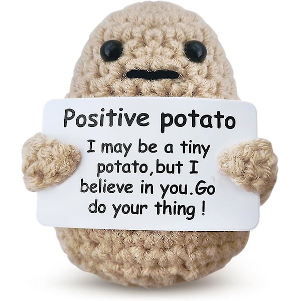 Mini Hauska Positiivinen Peruna Positiivisella Kortilla Luova Söpö Villa Inspiroiva Peruna Virkattu Nuken Rohkaisevat Lahjat Ystäville Juhliin Potato