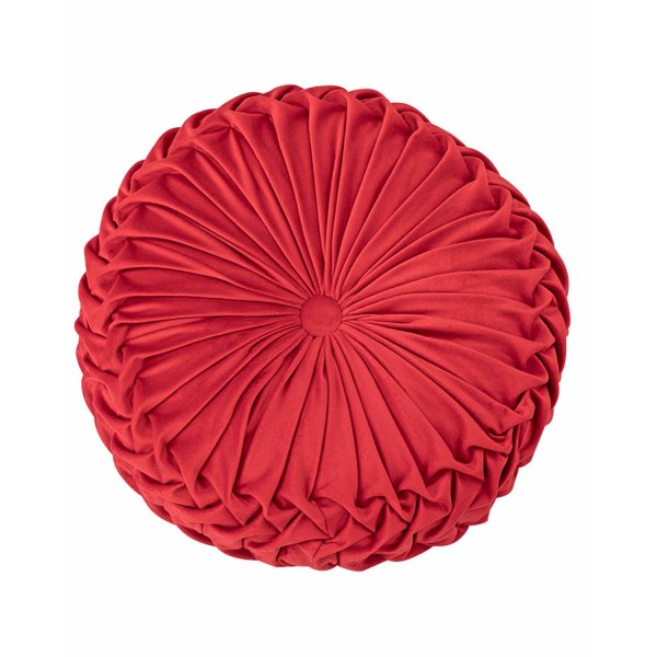 Slängkudde för soffa Dekorativ 3D-pumpa rund sammetskudde för bäddsoffa Stol Golv 15"X15", Röd