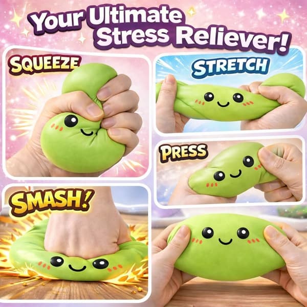 Dumpling Squishies Mystery Box, Mjuk Dumpling Stressavlastande Sensorisk Leksak för Vuxna (Grön) Green Smile