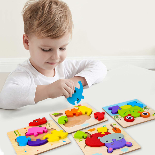 Pussel för toddler i trä för 1 2 3 år gamla pojkar och flickor, baby STEM  Pedagogisk leksakspresent med 4 fordon Montessori-inlärningspussel 8bba |  Fyndiq