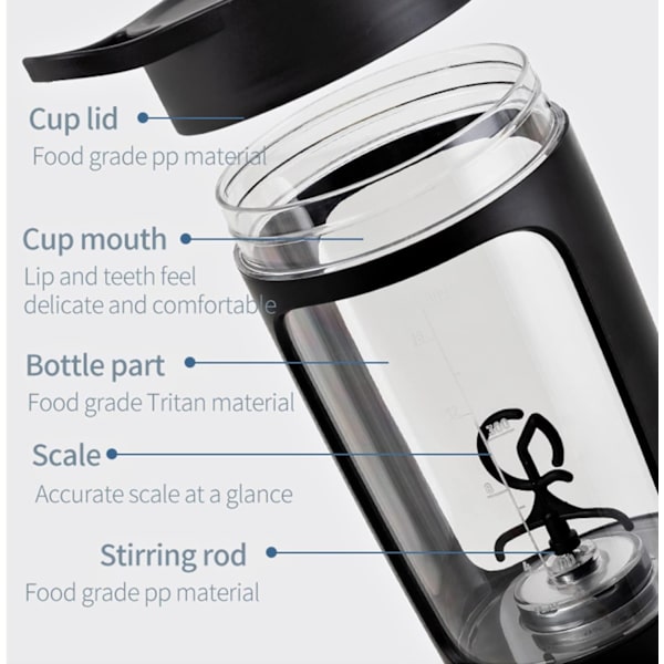 Elektrisk Shaker Flaske, Blender Flasker, Fremstillet med Tritan - BPA-fri - Bærbar Mixer Kop/USB Genopladelige Shaker Kopper pink