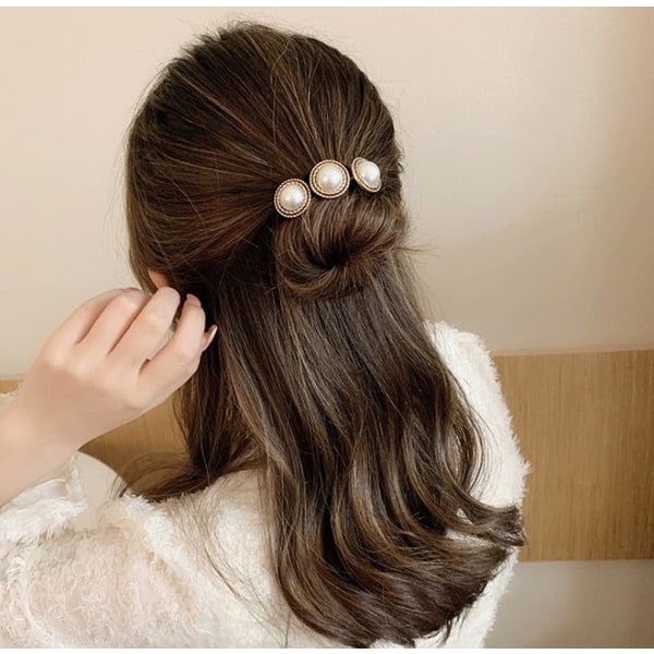 4 STK Kvinder Magic Hair Bun Maker med Peal and Flower Hestehaleboller Shaper Tidligere Donut Holder Hair Twist Curler Hårtilbehør Hårstylingværktøj