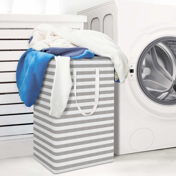 2-pak vasketøjskurv 75L sammenklappelig store vasketøjskurve med lette bærehåndtag Fritstående vandtæt tøjhæmmer Opbevaringskurv - 24,4" (H)