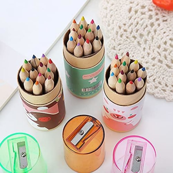 12 Count farveblyantsæt, sød konstellationpige blyanttegneblyanter, farveblyant (grå pige)