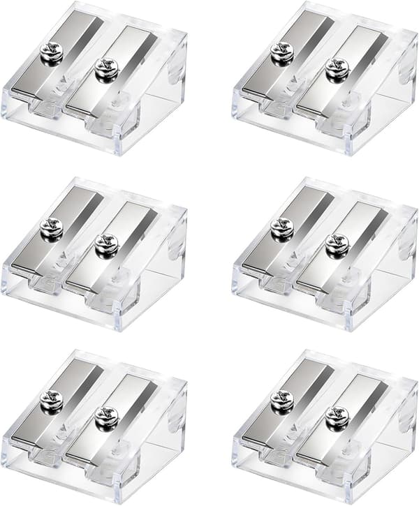 6 stk blyantspisser, dobbelthulls blyantspisser (2,3*2,5*1,3 cm)