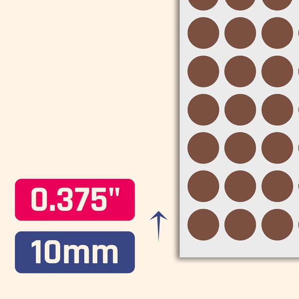 4080 pakkaus, 10 mm pyöreät tarrat - ruskea brown