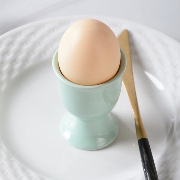 Set med 6 äggkoppar av porslin, äggställ för varje frukostbord, äggställ, mjuka hårdkokta ägg, hemmarestaurang, färgglada, L