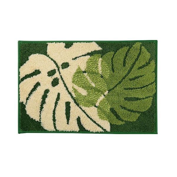 Grön bladmatta halkfri golvmatta sovrum kök dörrmatta badrum toalett absorberande fotmatta 40*60cm