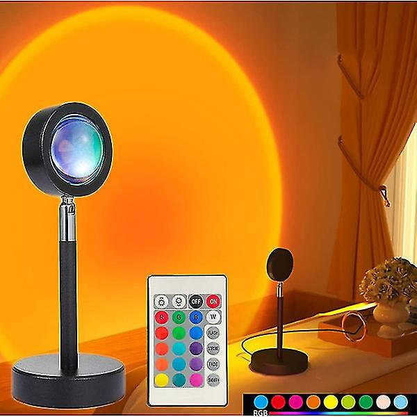 Bordlampe \"Sunset\" med 16 RGB farver fjernbetjening Sort