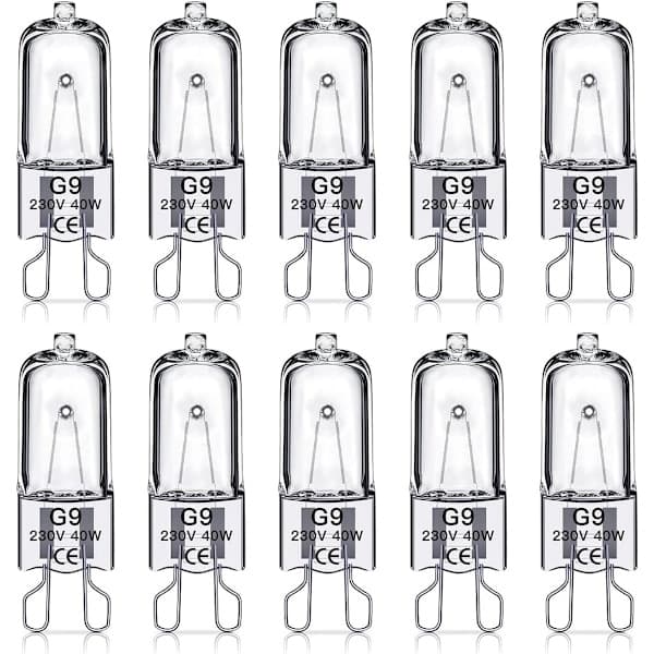 G9 Halogenpærer 40W, 230V, 10-pak 40W 40W 40W
