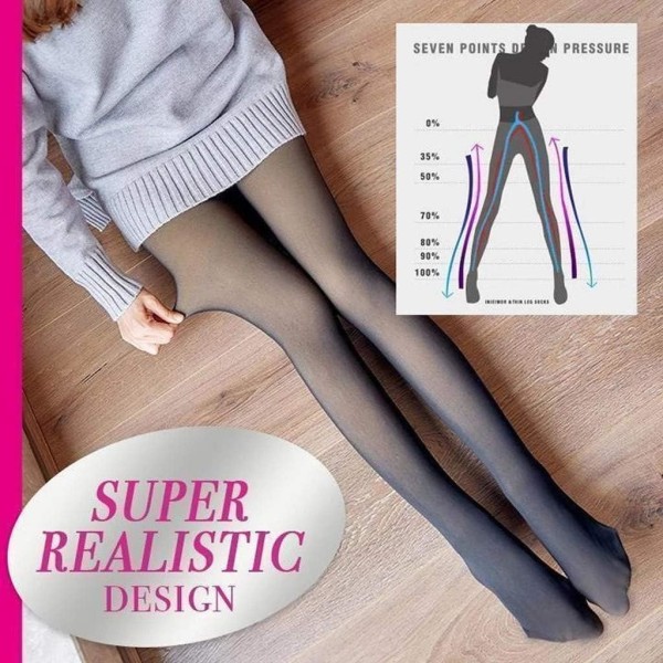Tykke, varme termiske vintertights matt ugjennomsiktig svart tights for kvinner 1 par, ugjennomsiktig formende leggings