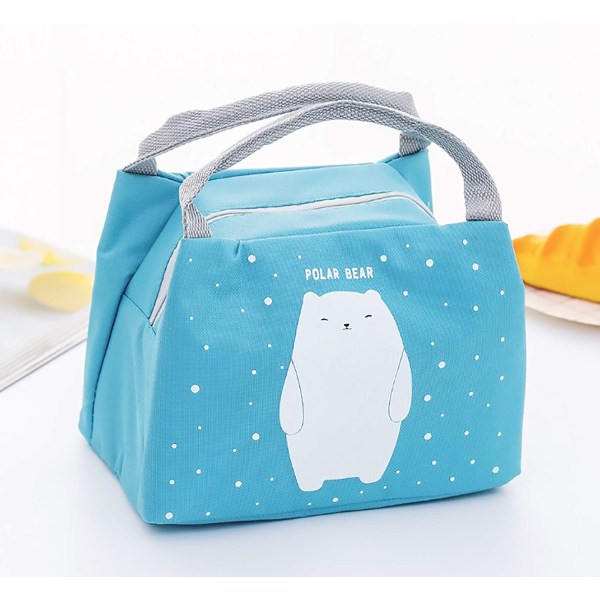 Madpakke, isoleret madpakke, vandtæt og isoleret madpose til børn, bærbar Bento madpakke (isbjørnemønster)