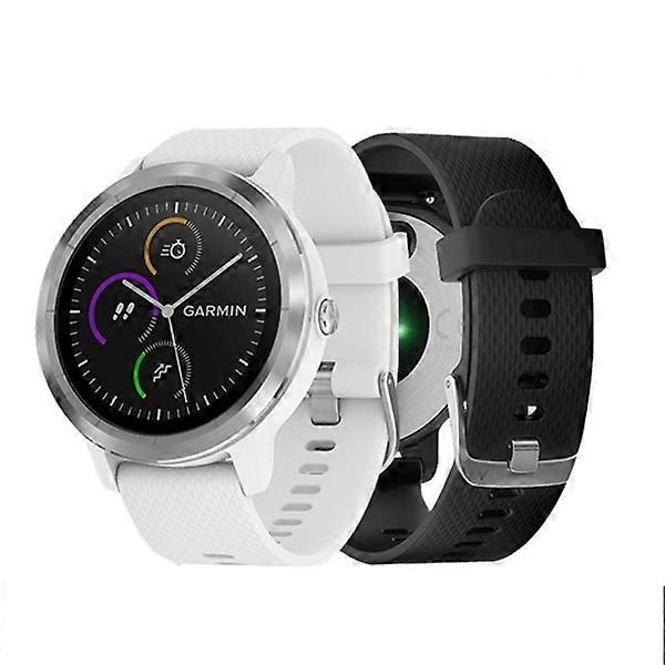 Urrem til Garmin Vivoactive 3 / Vivomove HR sort+hvid