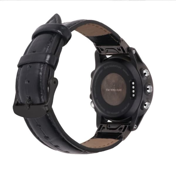 Aito nahkaranneke Garmin Fenix 7X 7S musta 20 mm musta 20 mm Black
