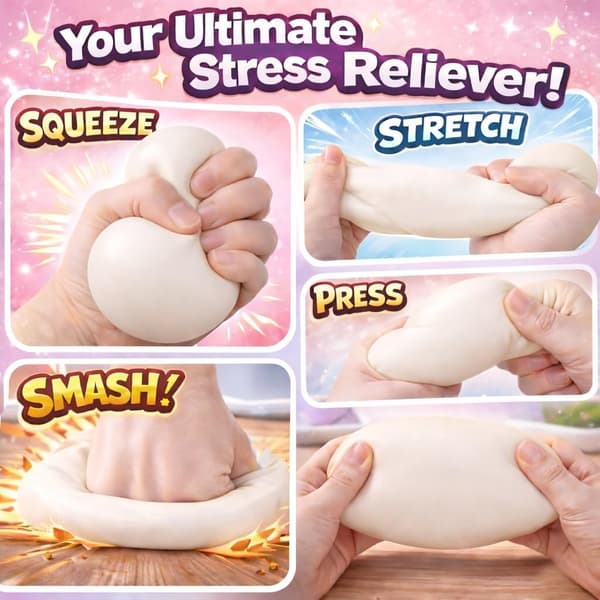 Dumpling Squishies Mysterieboks, 2 stk Myke Dumpling Stressavlastende Sensoriske Leker (Hvit og Lilla) White and purple