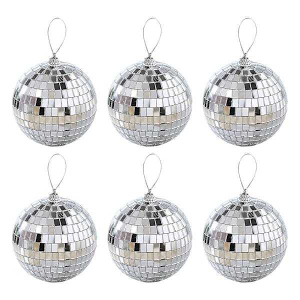 24 stk Sølv Disco Speilkule for Festdekorasjon Juletre Bryllup Bursdagsfest Pynt 2cm