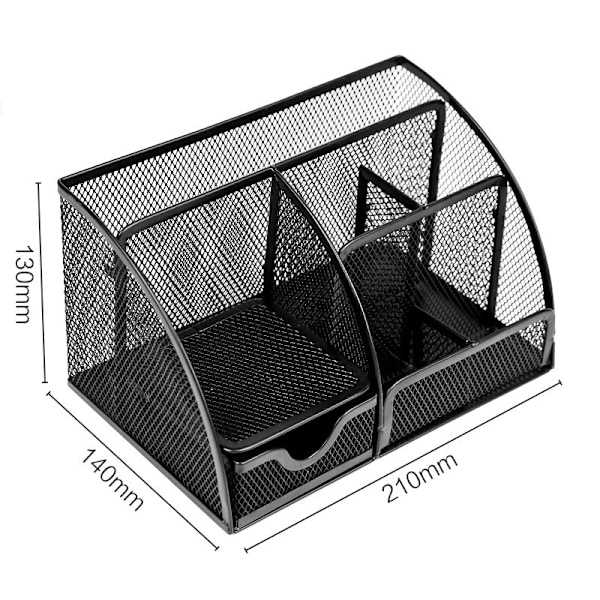 Monikäyttöinen työpöydän järjestäjä ja kynäteline, toimistotarvikkeiden säilytysteline kouluun, kotiin, toimistoon (musta)
