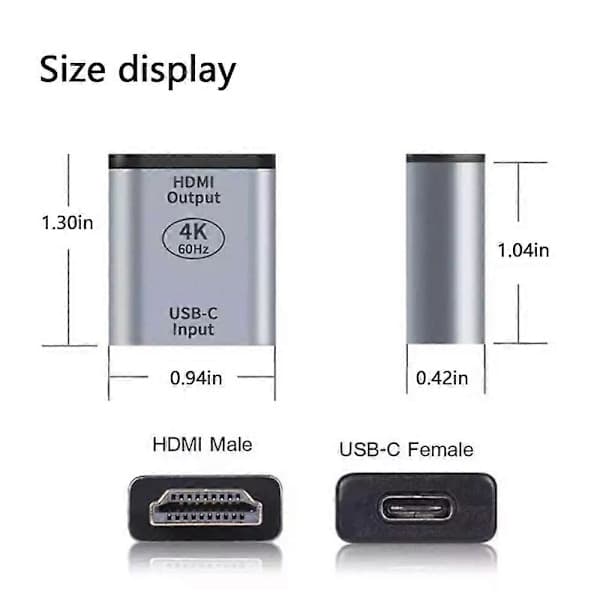 USB 3.1 Gen 2 USB-C hun til HDMI 2.0 han adapter 4K 60Hz skærmkonverter jy