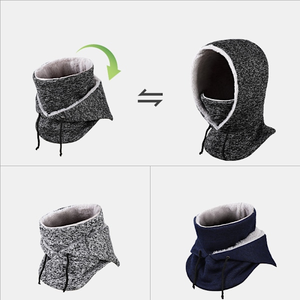 Balaclava syksy- ja talvipyöräilyhattu ulkona kylmä ja tuulenpitävä hiihtohattu lämmin musta ja harmaa