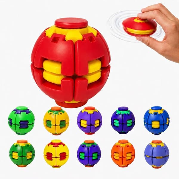 3D pyörivä dekompressiopallo, sormenpään gyroskooppi (Punainen-A) Red-a