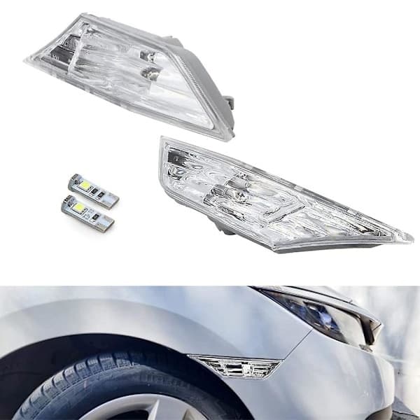 Bil LED Sidomarkeringsblinkers med T10-lampor för Honda Civic 2016 2017 2018 2019
