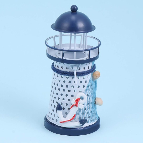 Nautical Lighthouse fyrfadsstage dekoreret med anker Nautiske gaver Vintage boligdekorationer