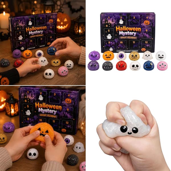 Halloween Dumpling Form Skulptur Sjov 12-dages Nedtællingskalender