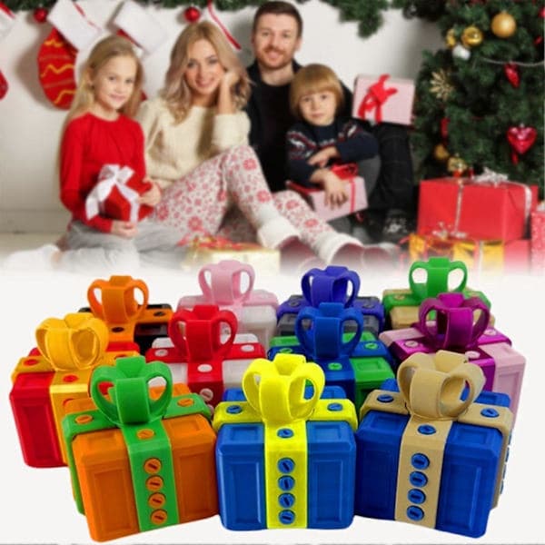 Irriterande presentförpackning med skruvar, irriterande presentförpackning med vridförvaring, 3D-printad presentförpackning med skruvar för barn och vuxna, röd v Red White