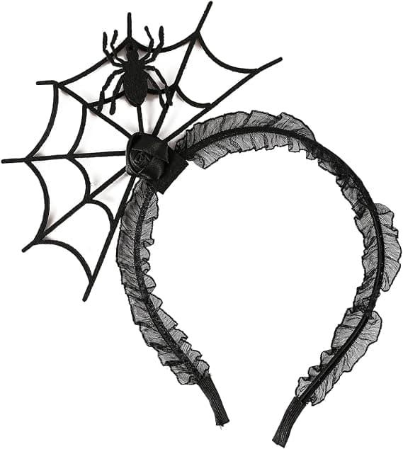 Edderkopphårbånd for kvinner, edderkoppnett-hårbånd, edderkopp-tema hårpynt, Halloween-hodeplagg, Halloween-kostymetilbehør